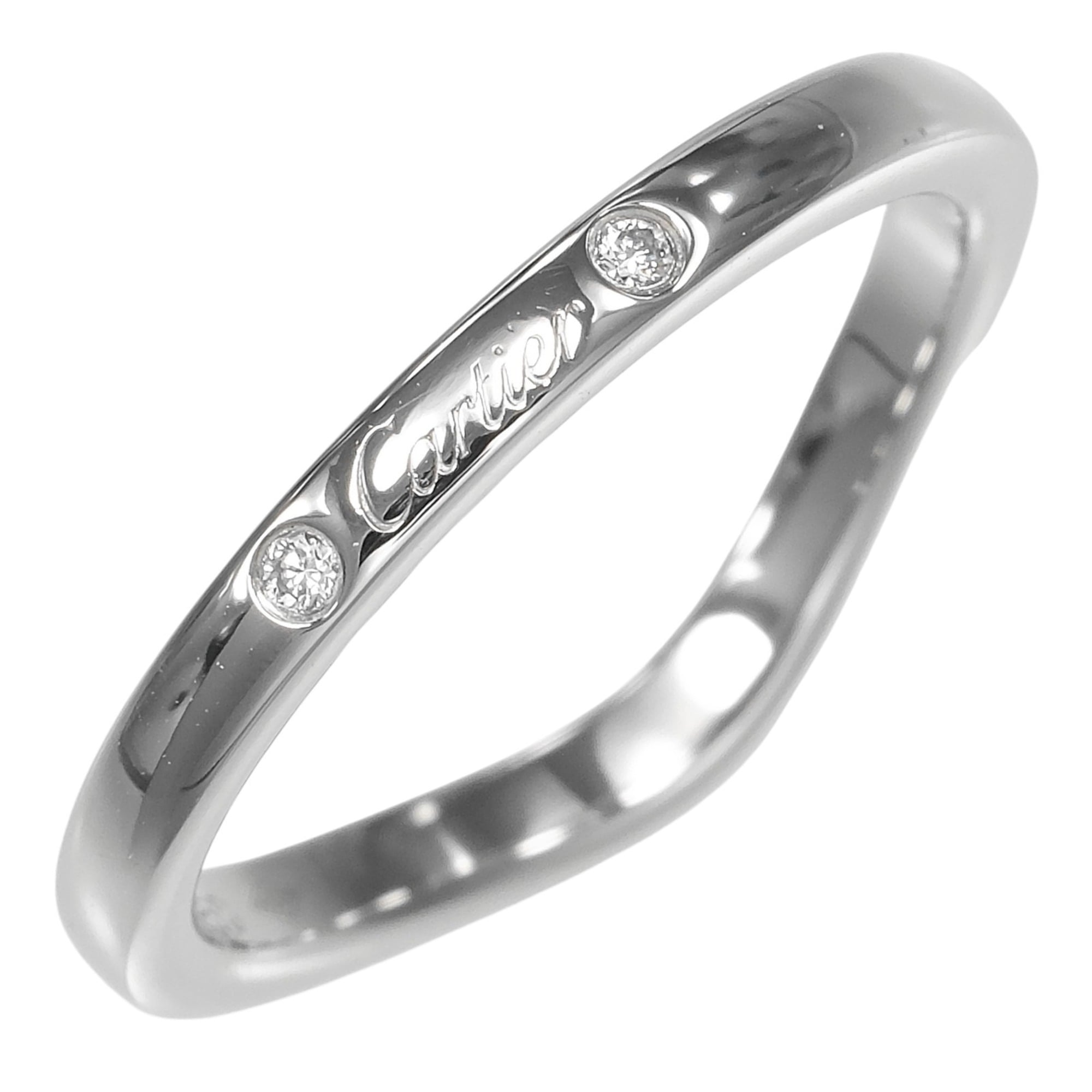 Cartier Ballerina Curve Ring, Size 7, Platinum 950, Diamond, Approx. 3g.