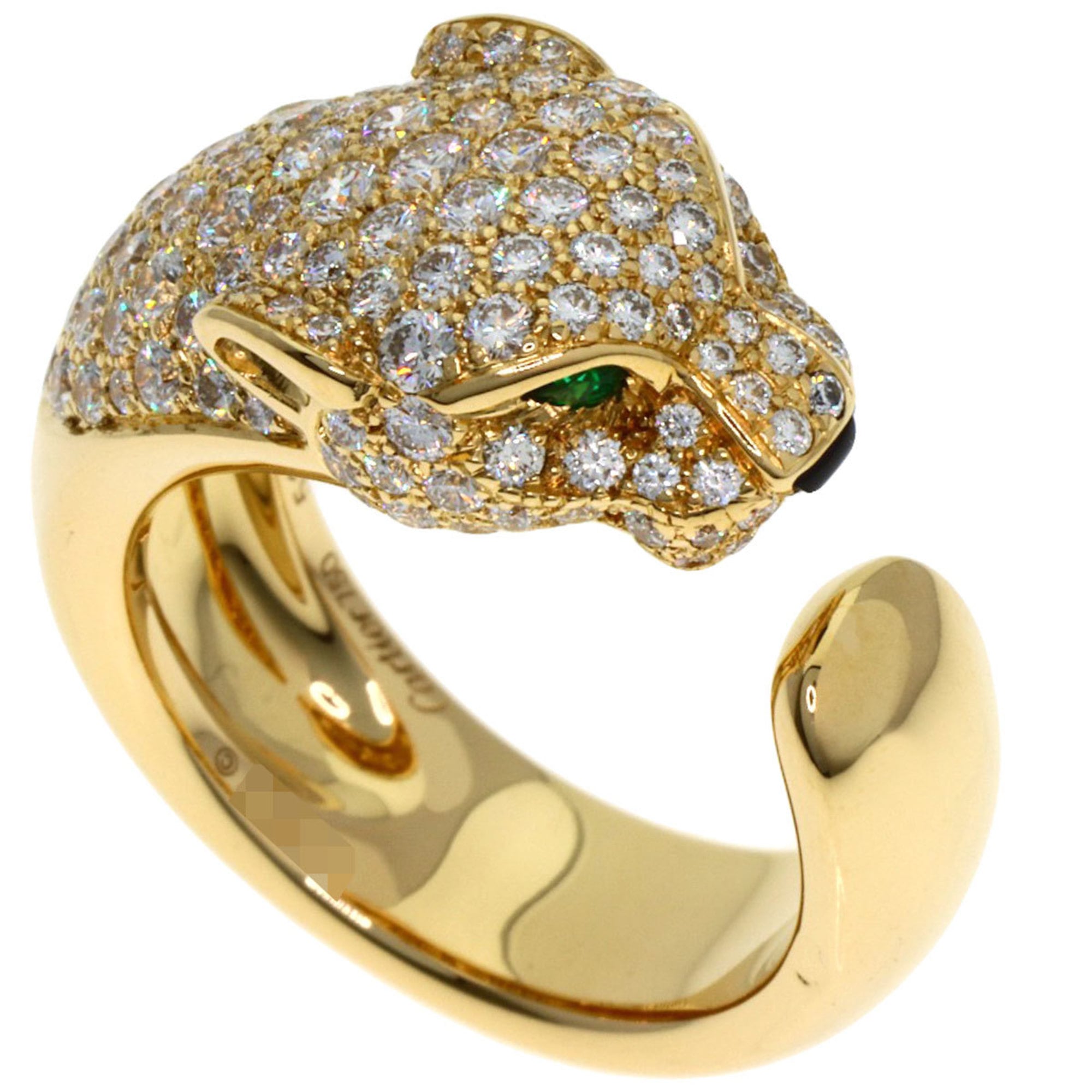 Cartier Panthre de Semi-PavŽ Setting Diamond Ring #51 18K Yellow Gold Women\'s CARTIER