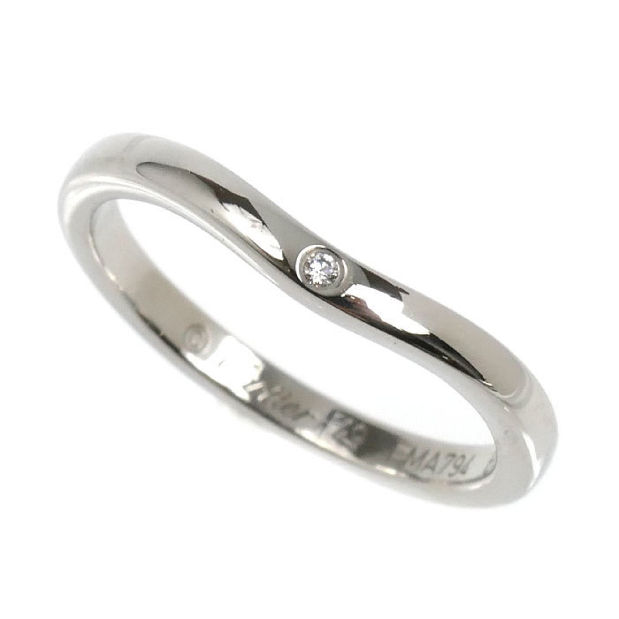 CARTIER Cartier Pt950 Ballerina Curve Wedding Ring with 3 Diamonds (B4092949) - Diamond 49g, 3.1g Wo