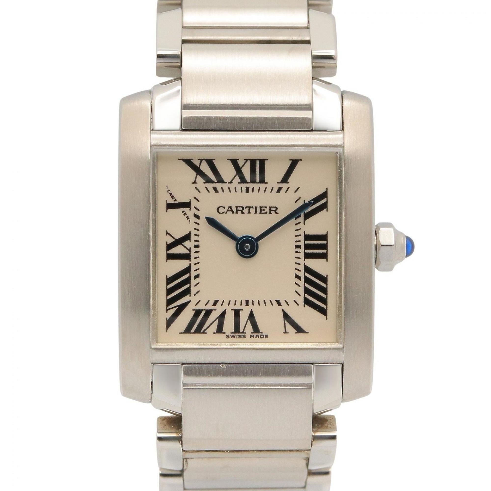 Cartier Tank Franaise SM Watch, Stainless Steel, Ladies, Silver Tone, W51008Q3