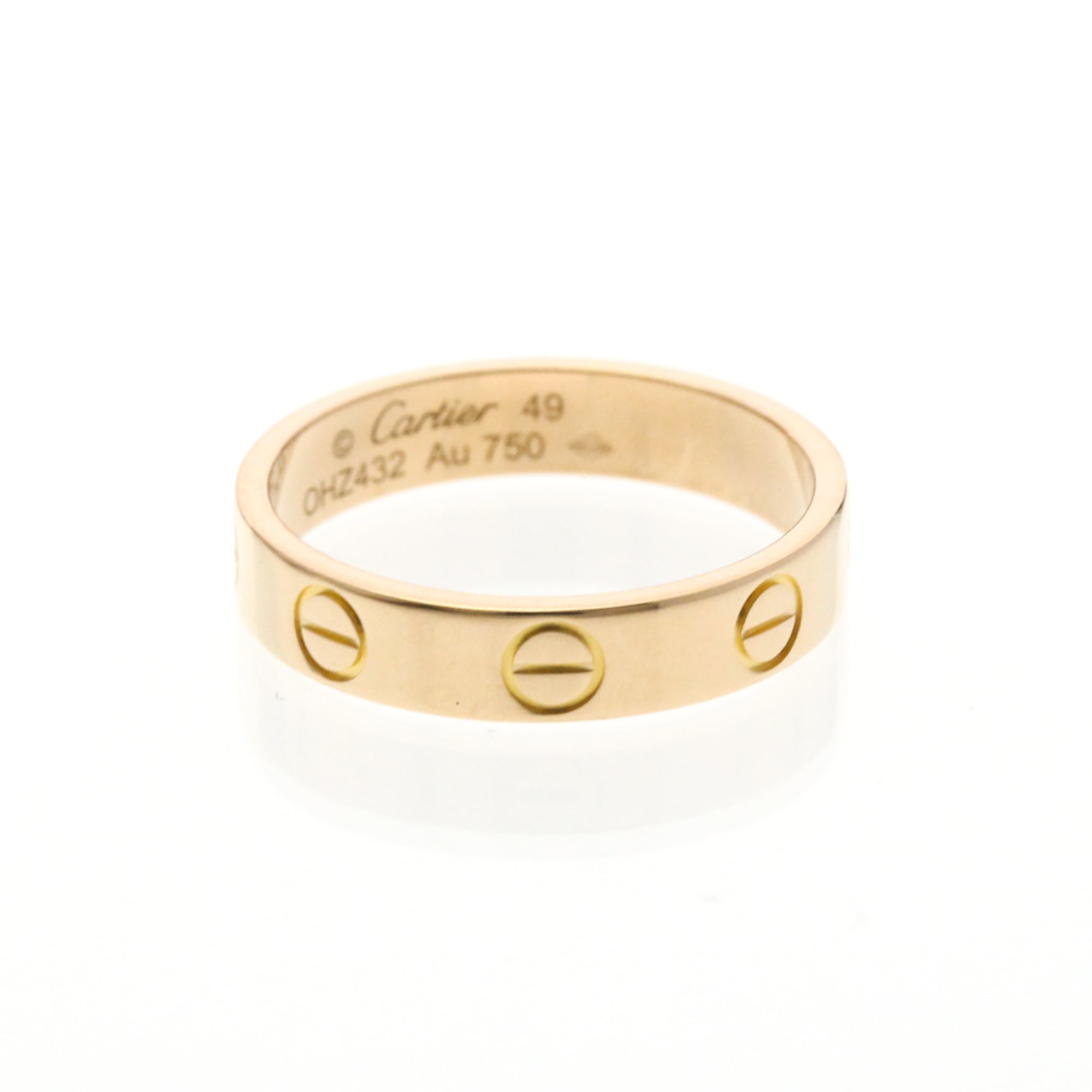Cartier Mini Love Ring B4085249 Pink Gold (18K) Fashion No Stone Band Ring Pink Gold