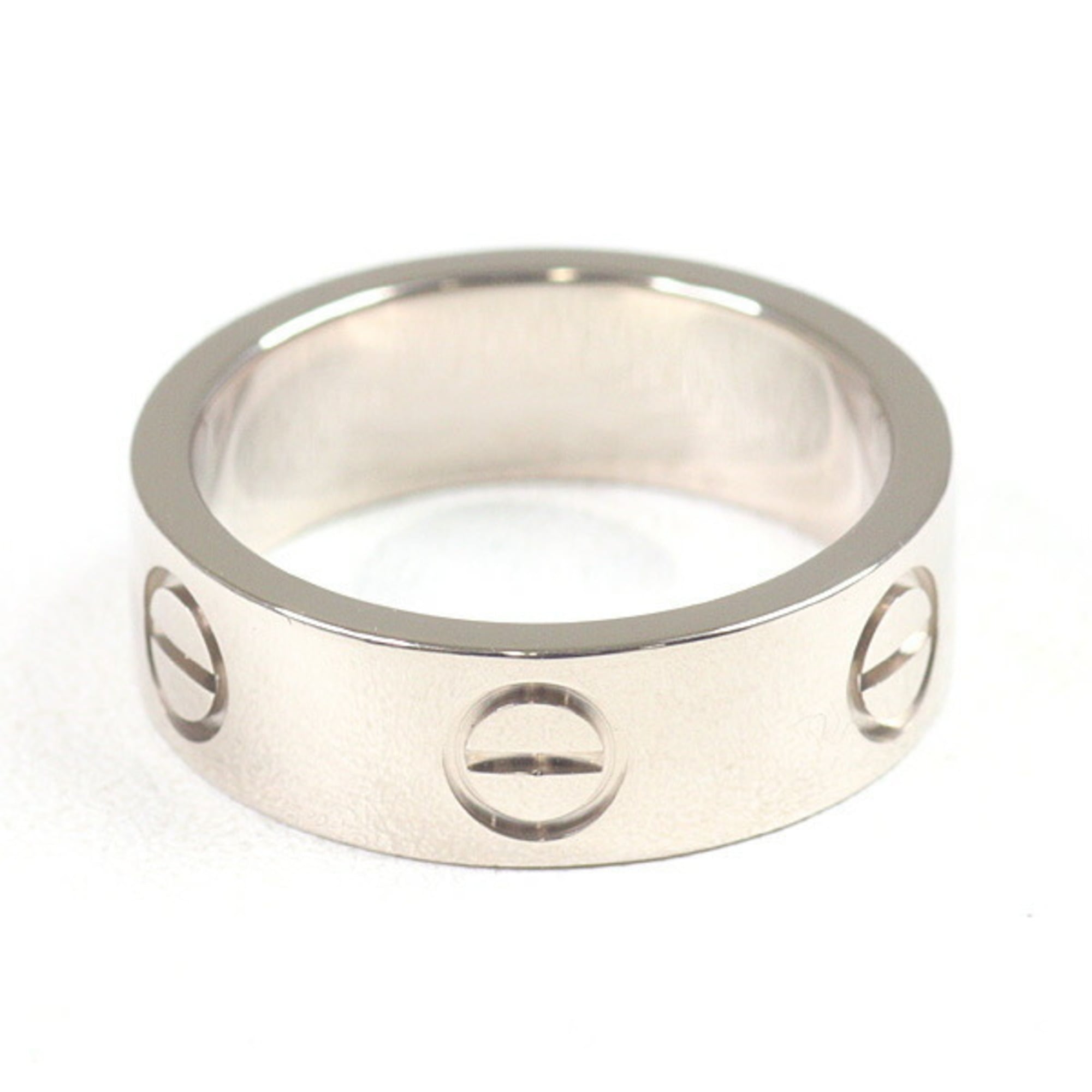 Cartier Love Ring Classic Model 18KWG #48 (actual size 7.5) Width 5.5mm 750WG Refinished