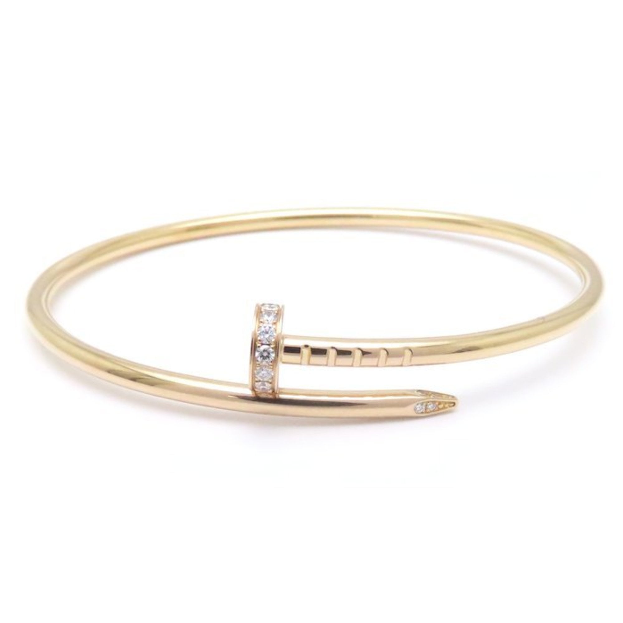 CARTIER Juste un Clou SM Bangle #16, Small Diamond Model, 18KPG, Women\'s, B6065800 295039