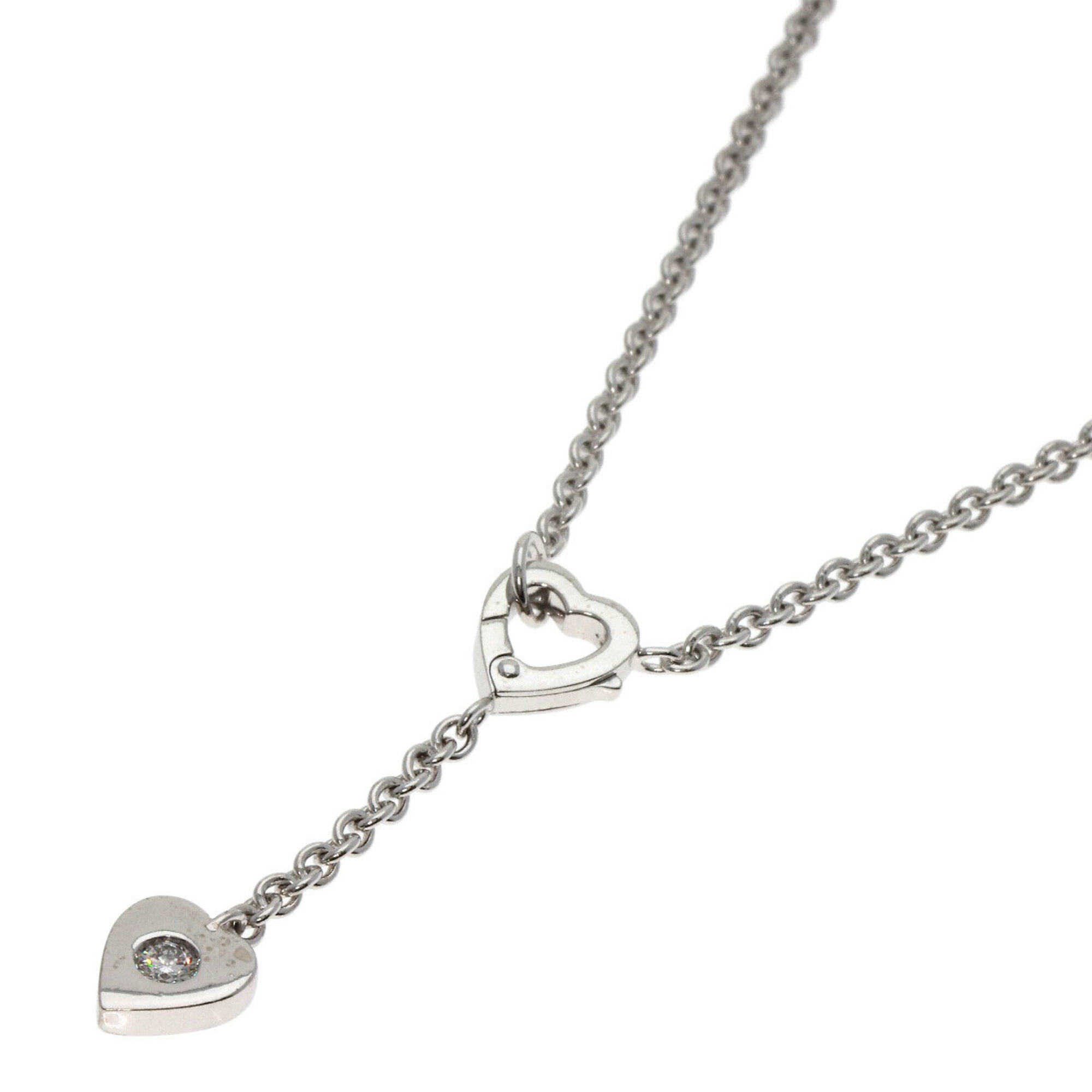 Cartier Mon Amour 1P Diamond Necklace 18K White Gold Women\'s CARTIER