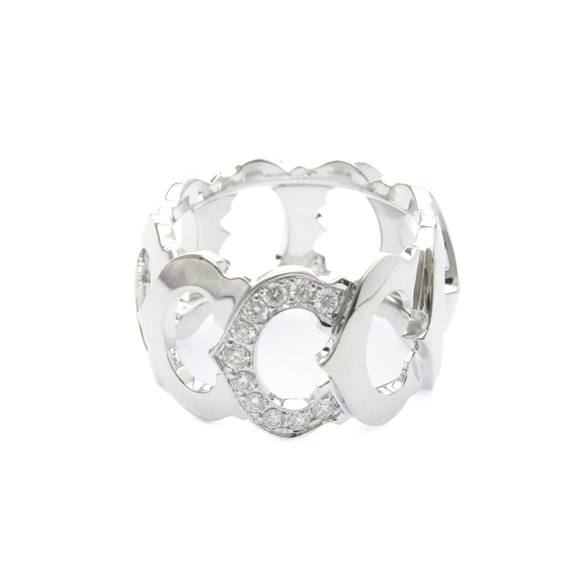 Cartier C Doing Diamond White Gold (18K) Fashion Diamond Band Ring Silver