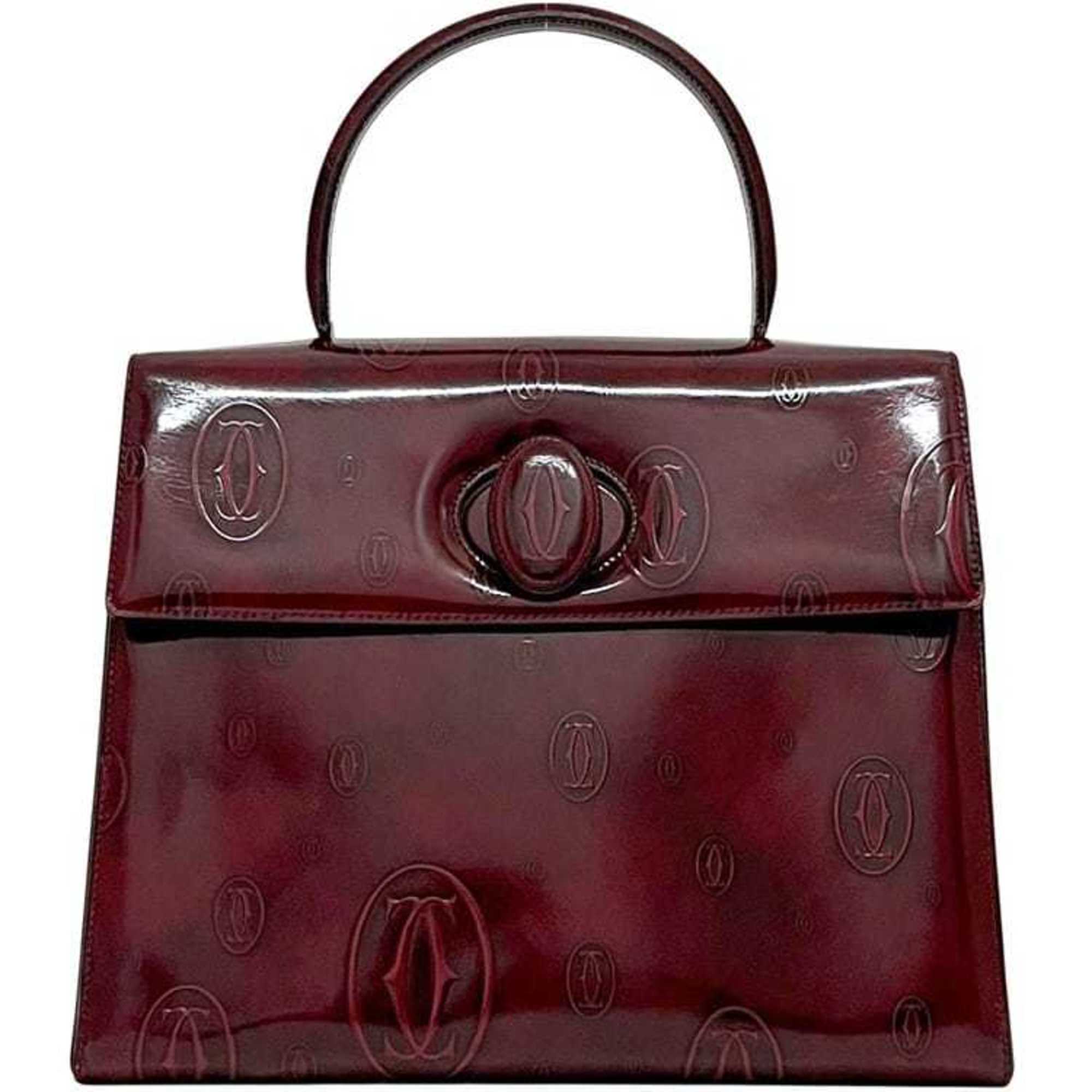 Cartier handbag ec-24924 Bordeaux Happy Birthday L1000247 Leather flap, red turnlock, freestanding,