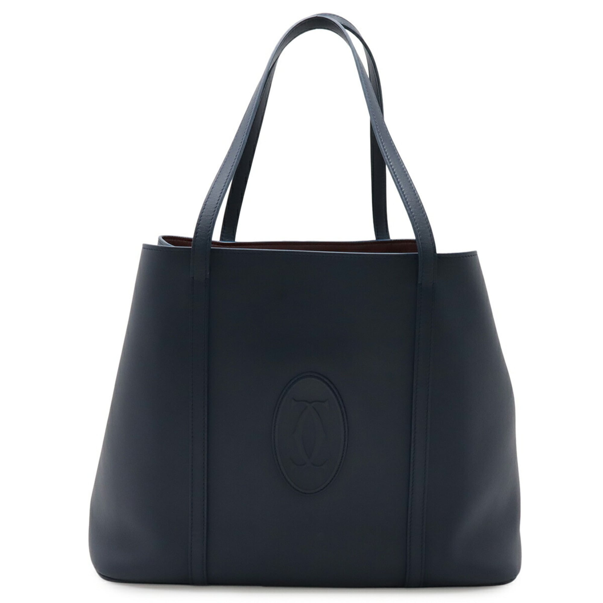 Cartier Must Line de Tote Bag Shoulder Leather Blue L1002301