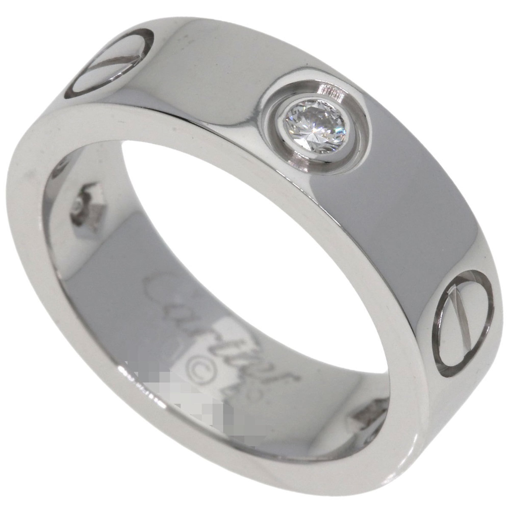 Cartier Love Ring 3P Diamond #49 Ring, 18K White Gold, Women\'s, CARTIER