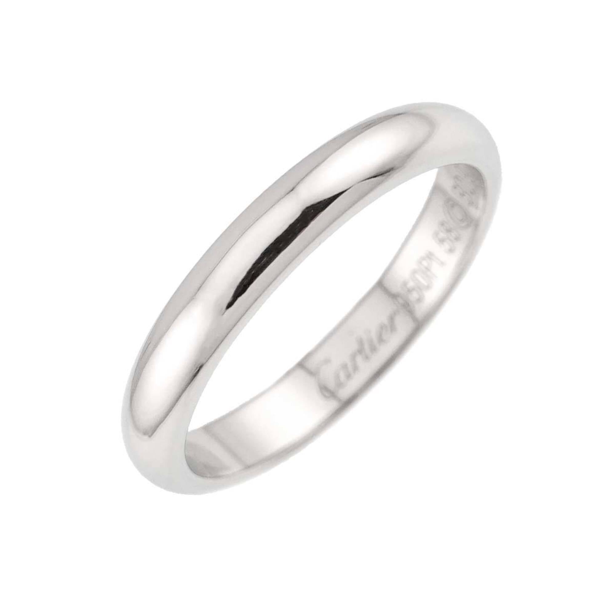 Cartier 1895 Classic Band Ring #58, 3.5mm wide, Platinum.