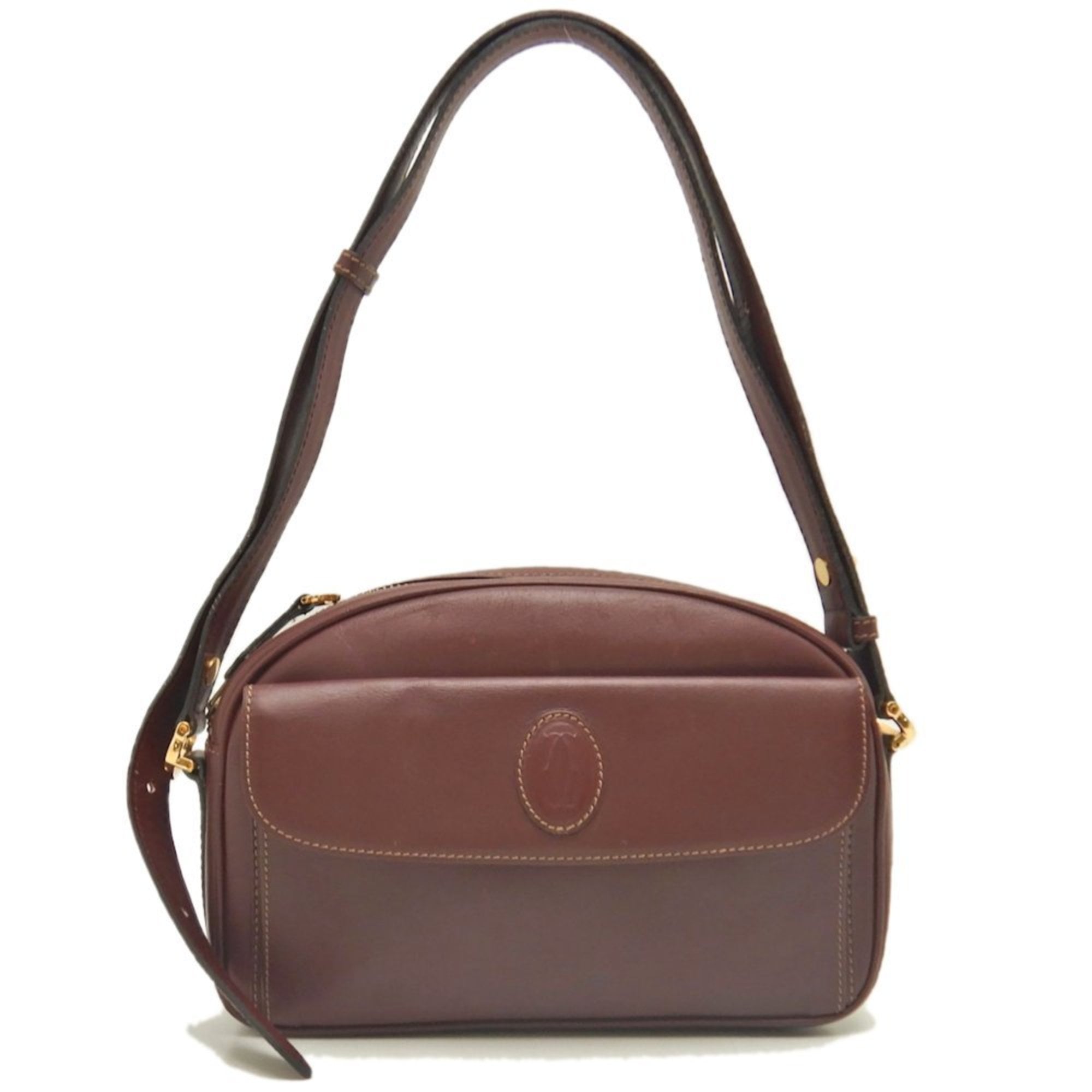 CARTIER Must Line Shoulder Bag in Bordeaux Leather for Women, 253579