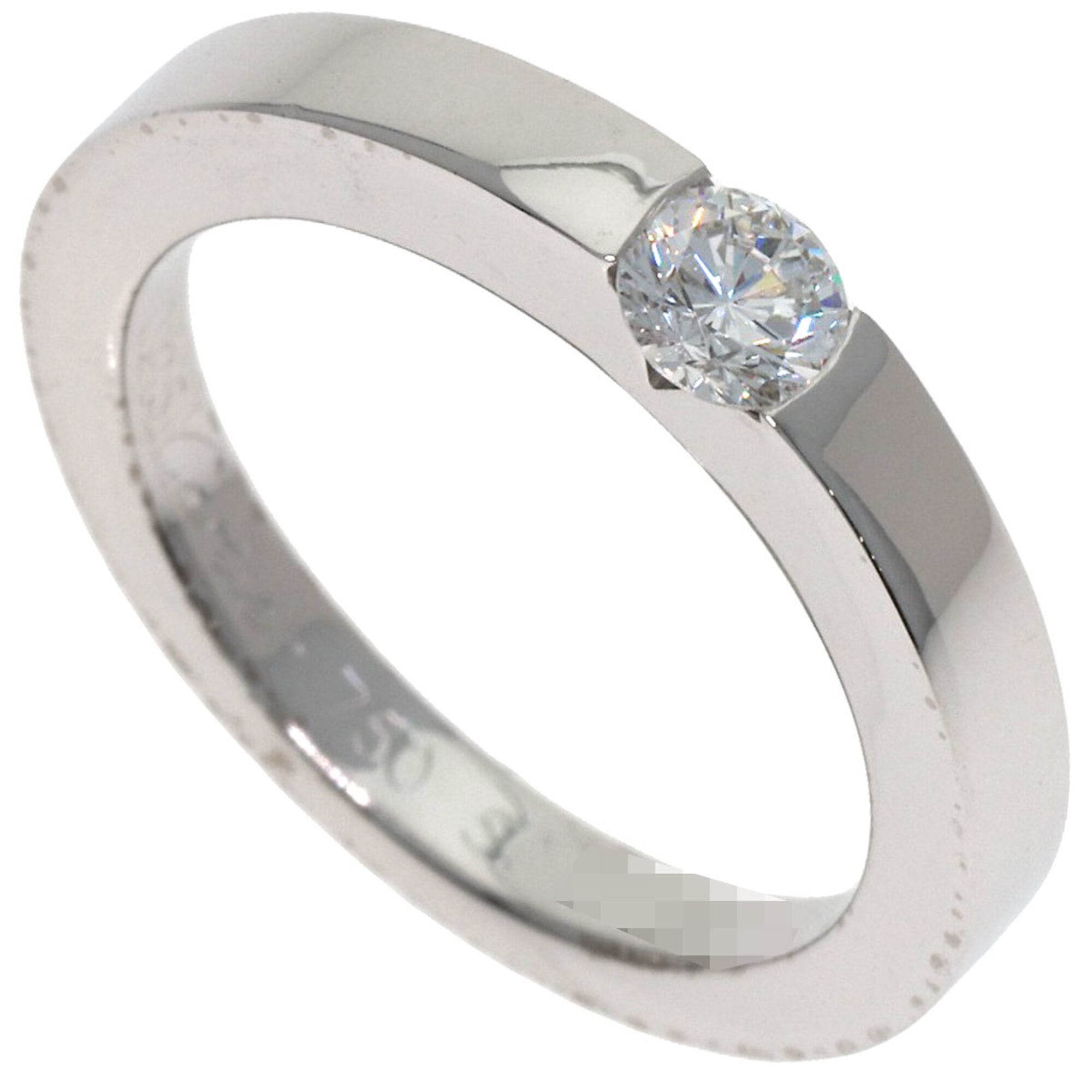 Cartier Date with Diamond Ring #50, 18K White Gold, Women\'s.