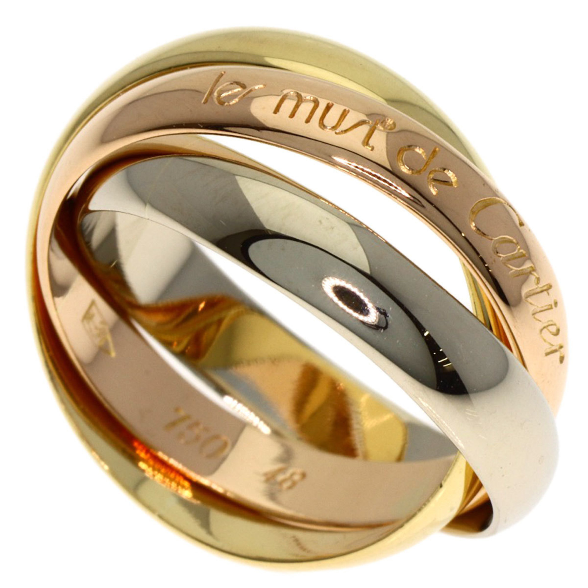 Cartier Trinity #48 Ring, 18K Yellow Gold/18KPG/18KWG, Women\'s