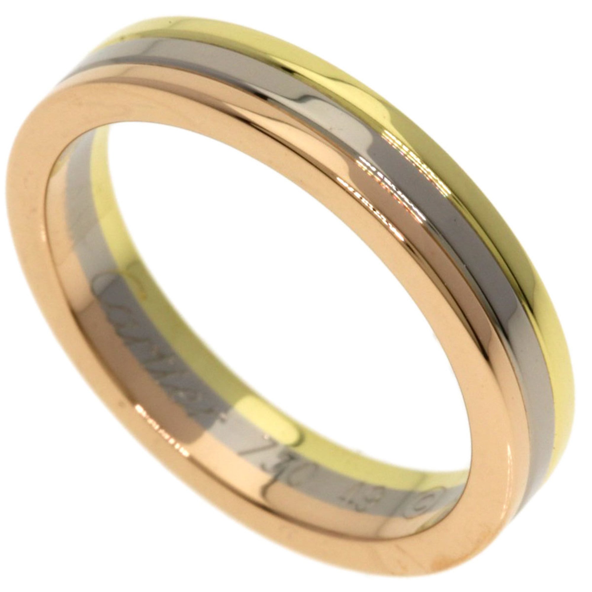 Cartier Three-Color #49 Ring, 18K Yellow Gold/18KWG/18KPG, Women\'s