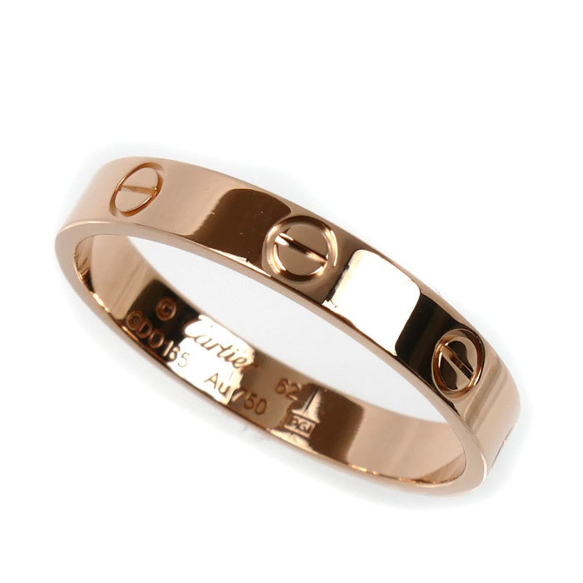CARTIER 18KPG Pink Gold Mini Love Ring, B4085262, 2 62mm, 3.7g, Men\'s