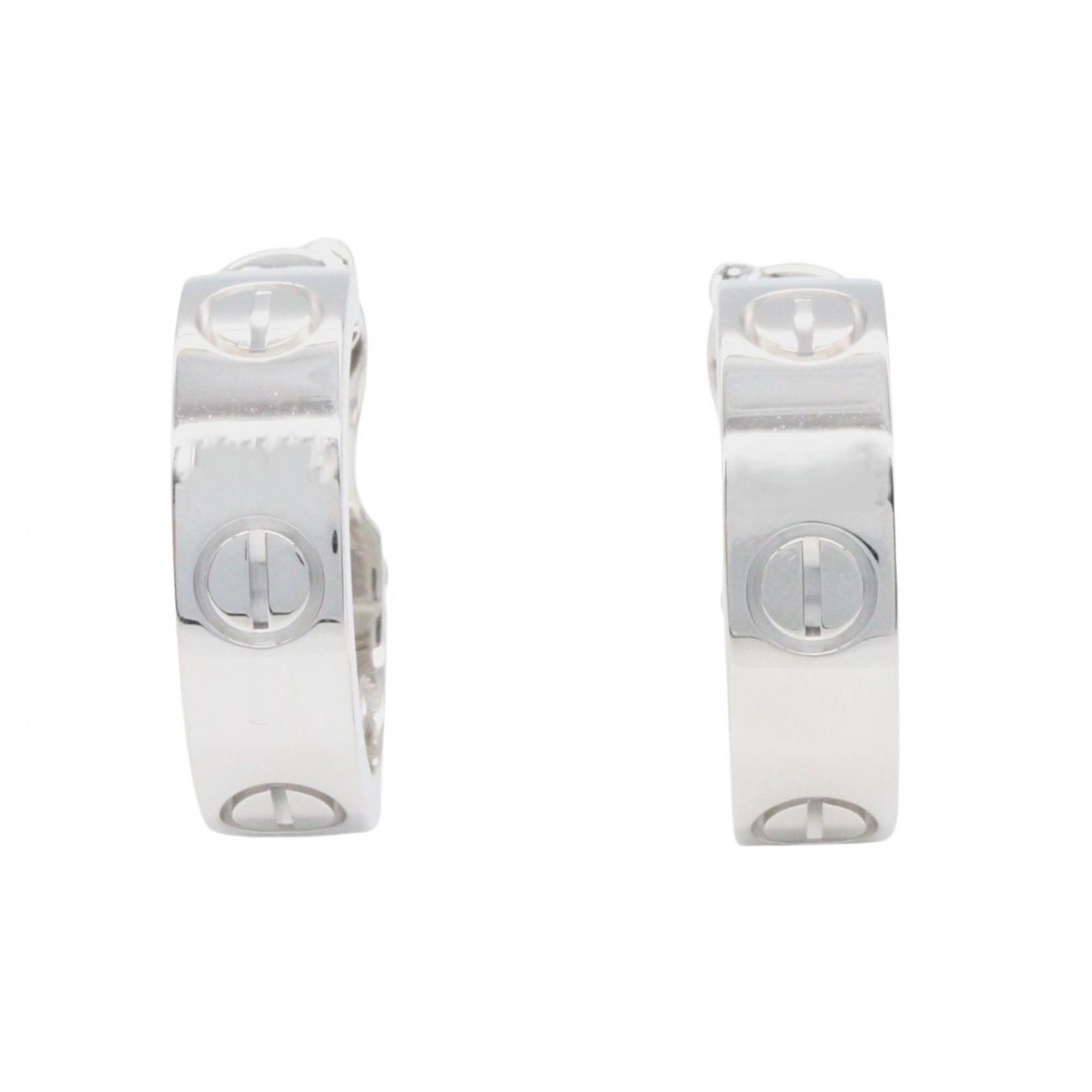 Cartier Love Earrings, 18K White Gold, Silver, for Women