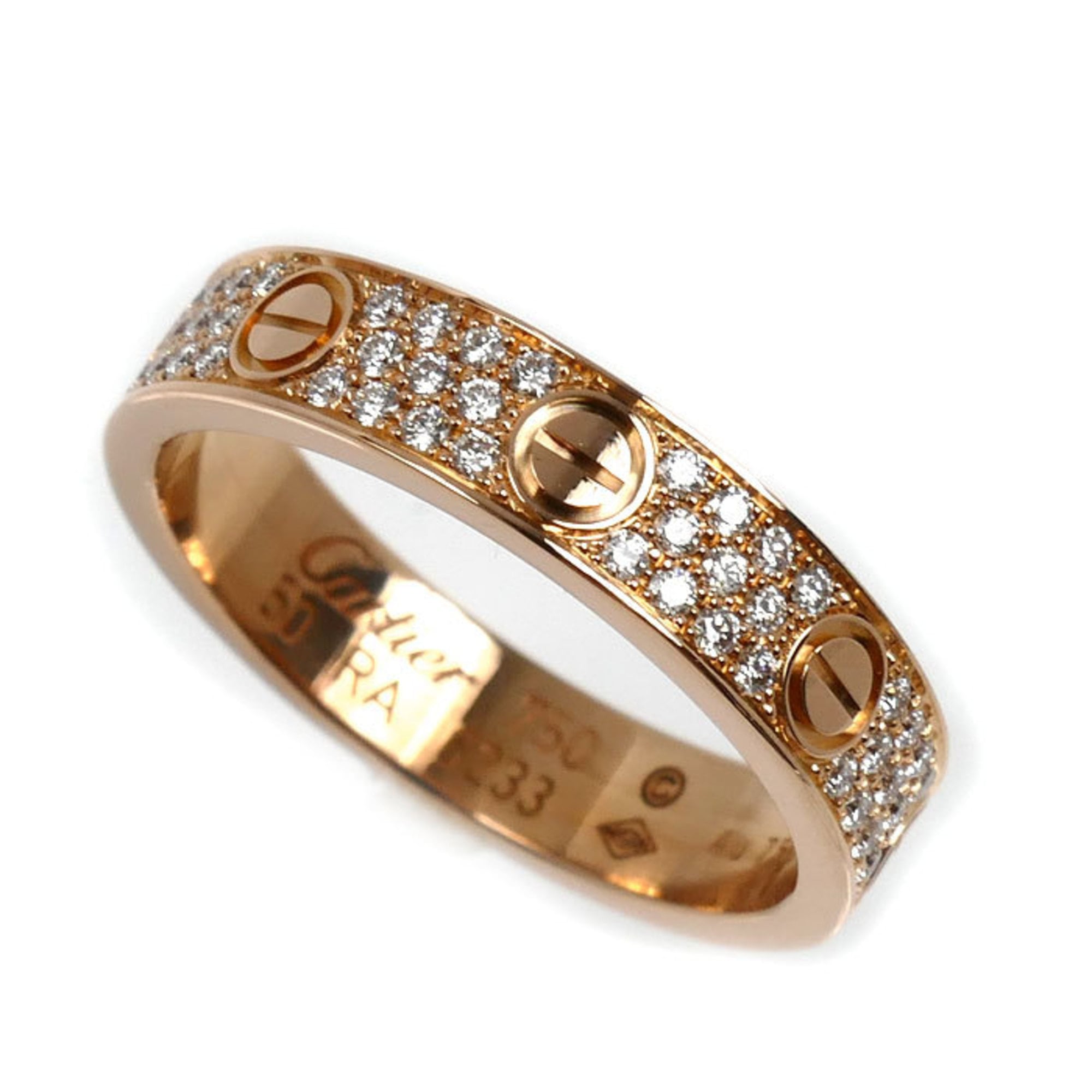 CARTIER Cartier 18KPG Pink Gold Mini Love Diamond Ring B4085850 50 3.8g Women\'s