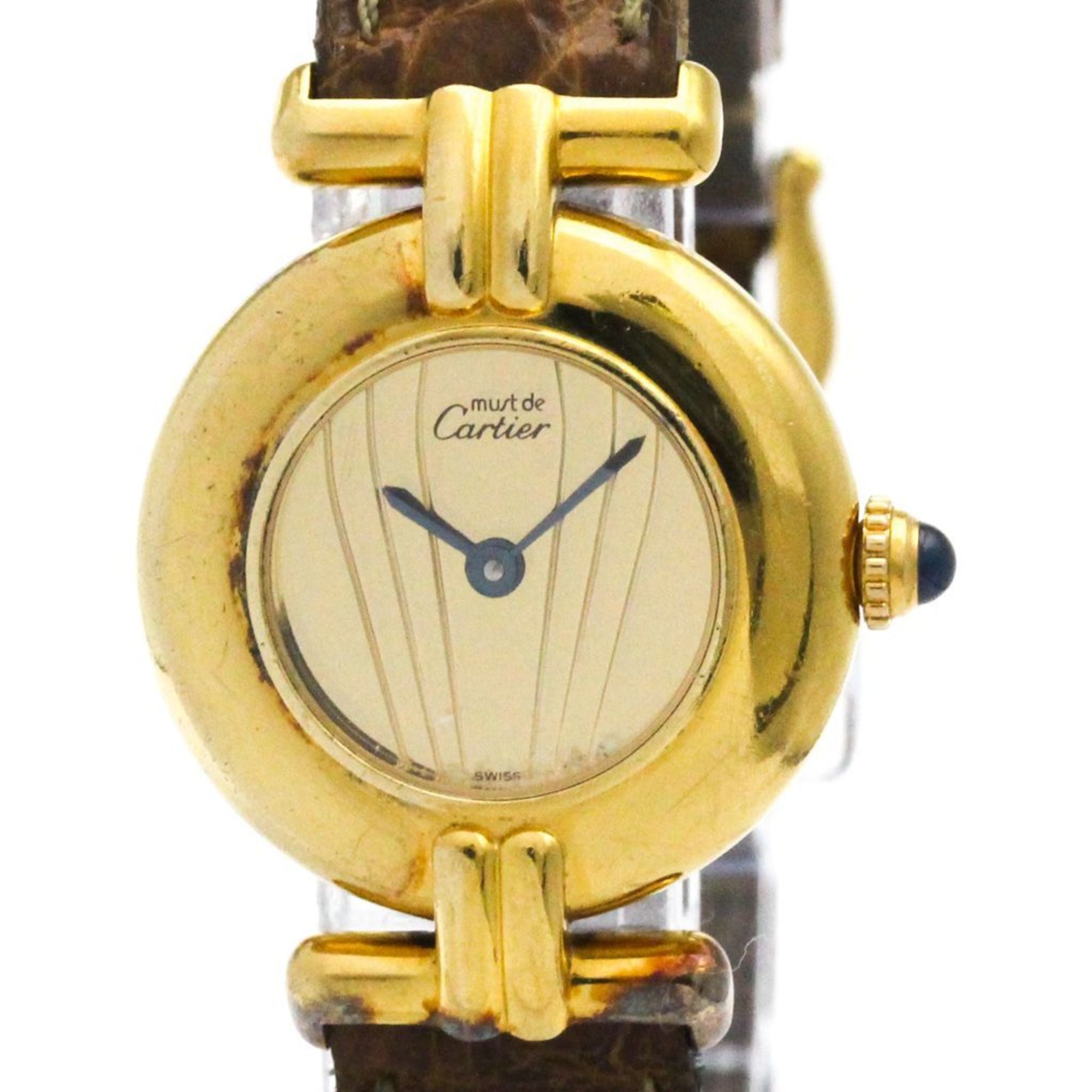 CARTIER Must Colisee Vermeil Gold Plated Quartz Ladies Watch W1008554
