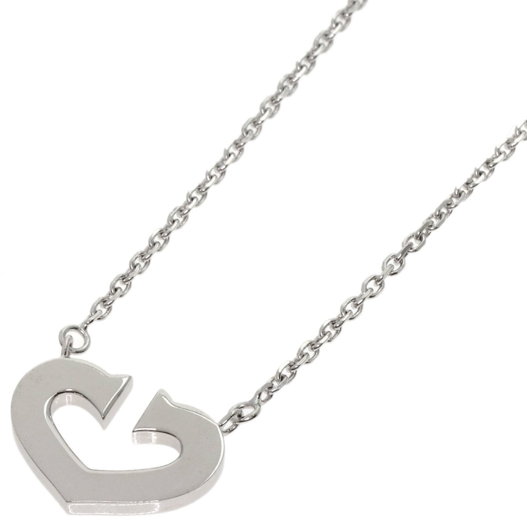 Cartier C Heart Necklace 18K White Gold Women\'s CARTIER