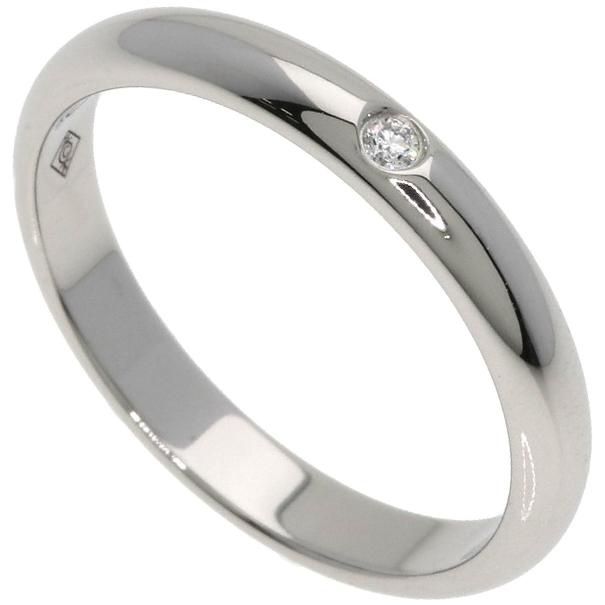 Cartier Wedding 1P Diamond Ring #46 Platinum PT950 Women\'s CARTIER