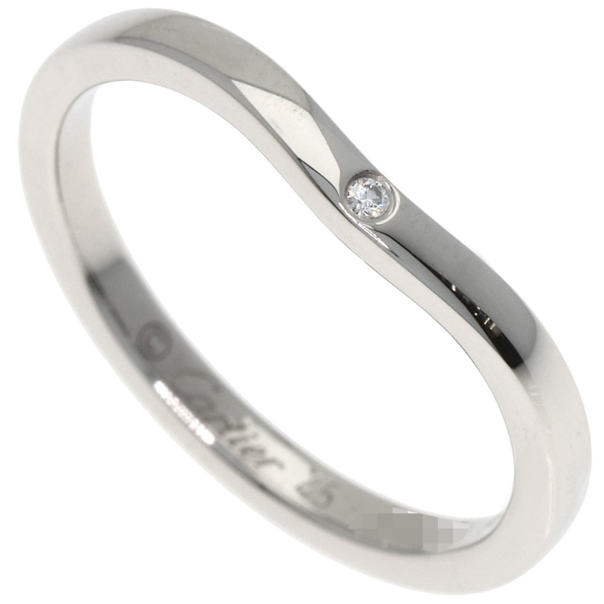 Cartier Ballerina 1P Diamond Ring, Platinum PT950, Women\'s, CARTIER