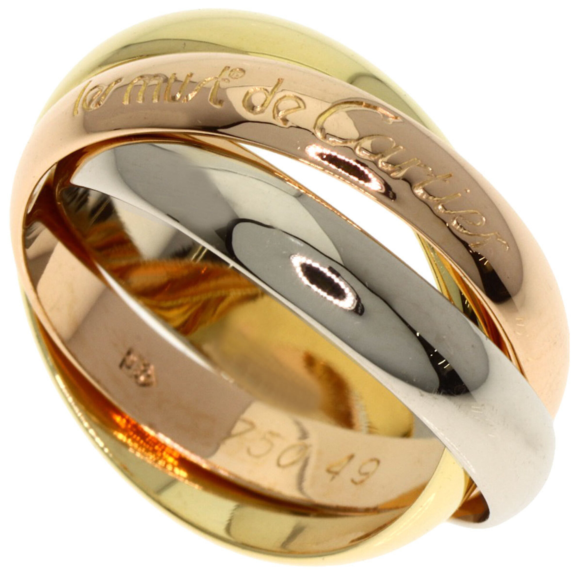 Cartier Trinity #49 Ring, 18K Yellow Gold/18K White Pink Gold, Women\'s, CARTIER