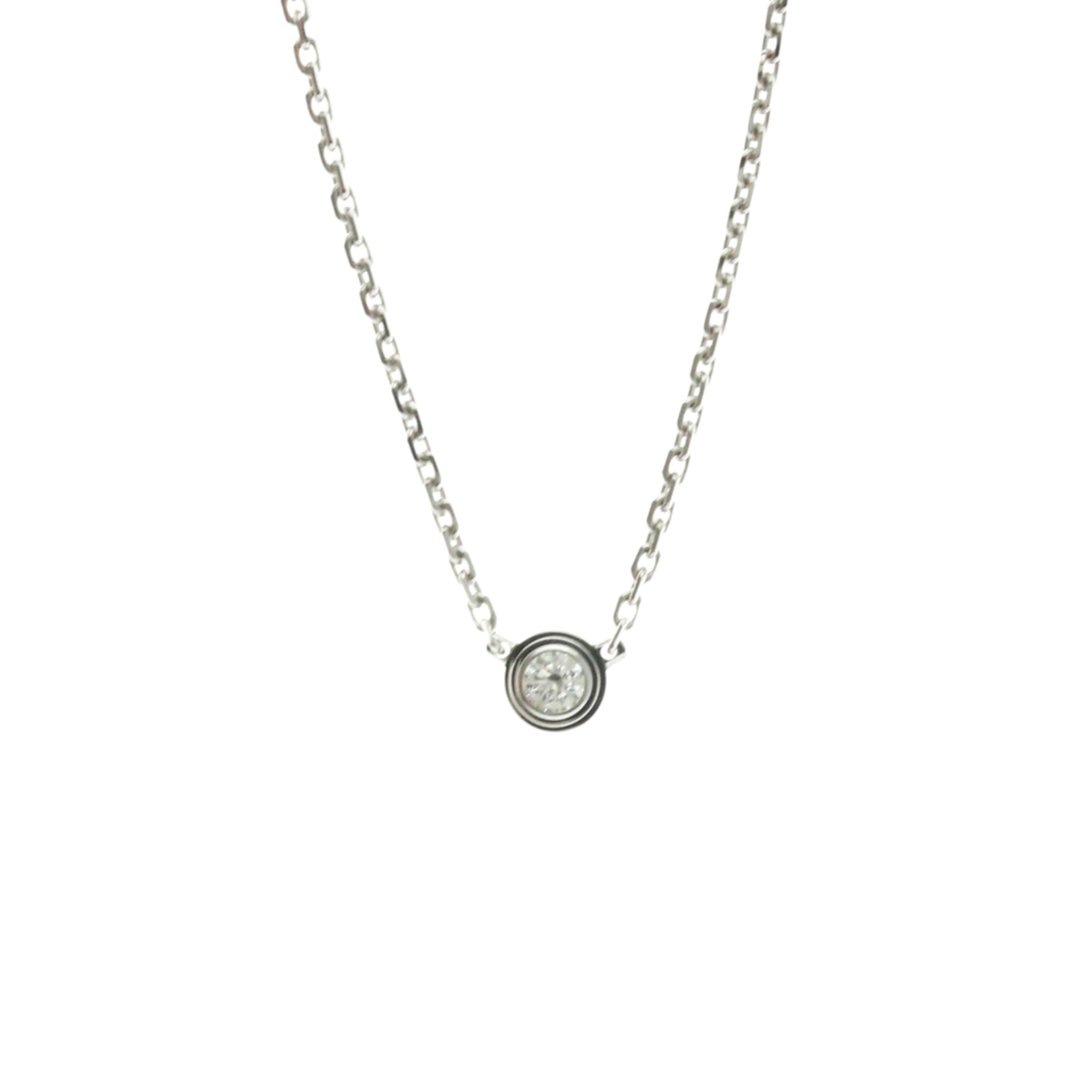 Cartier D\'Amour Necklace XS White Gold (18K) Diamond Women,Men Fashion Pendant Necklace (Silver)