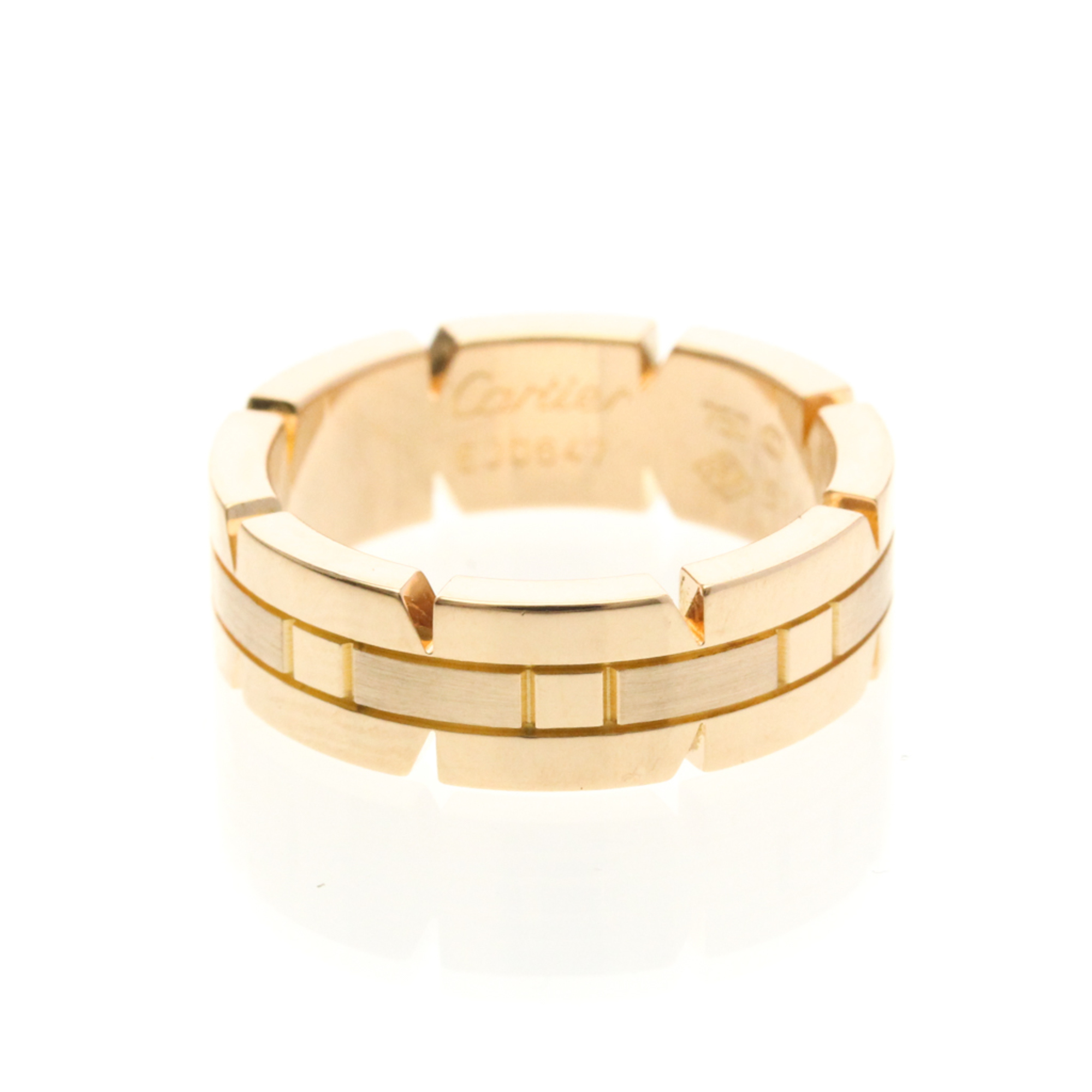 Cartier Tank Franaise Ring Pink Gold (18K) Fashion No Stone Band Ring Pink Gold