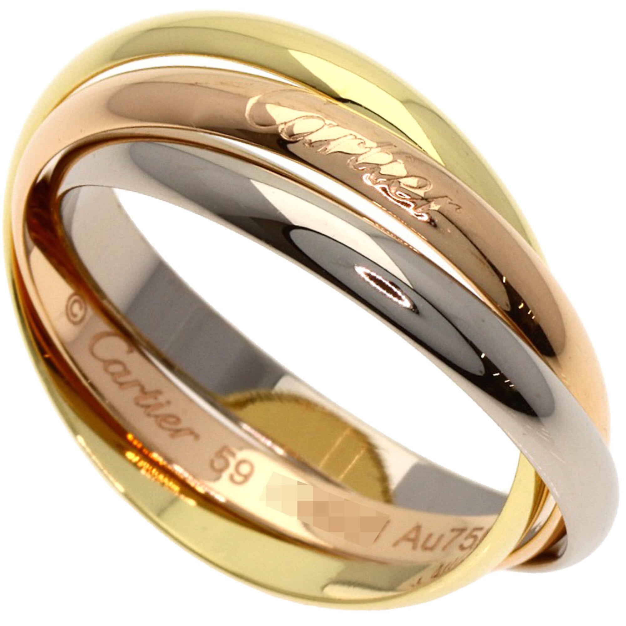 Cartier Trinity SM #59 Current Model Ring 18K Yellow Gold/18K Pink White Gold Women\'s CARTIER