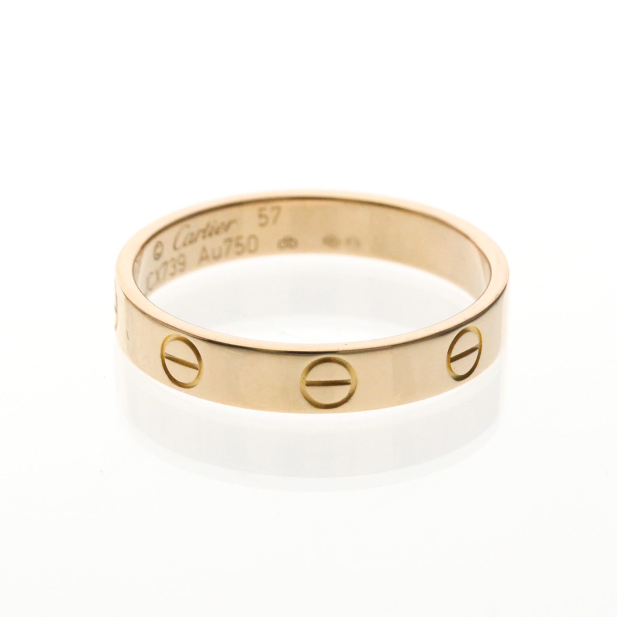 Cartier Mini Love Ring Pink Gold (18K) Fashion No Stone Band Ring Pink Gold