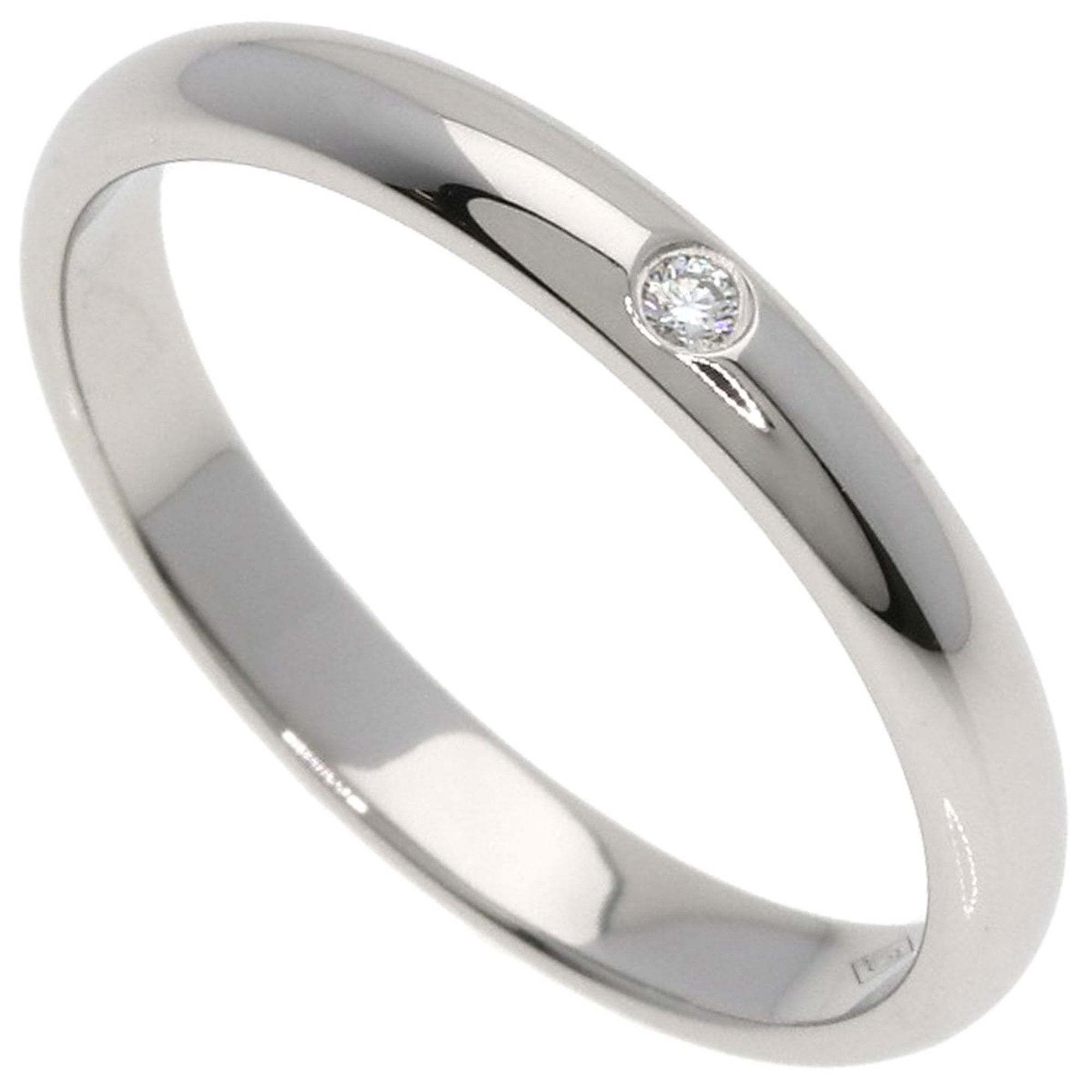 Cartier Wedding 1P Diamond Ring #49 Platinum PT950 Women\'s CARTIER