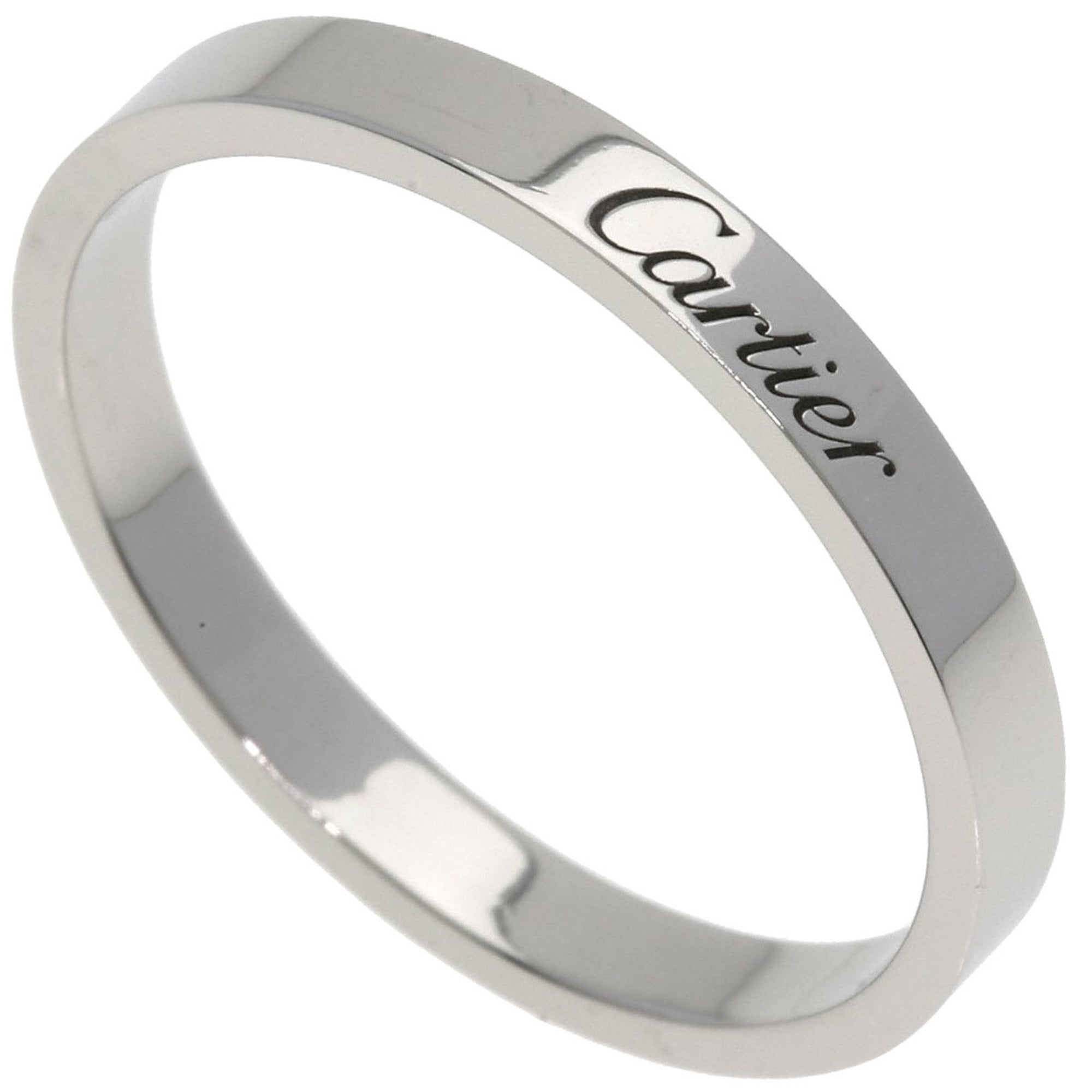 Cartier Engraved #66 Ring, Platinum PT950, Men\'s, CARTIER