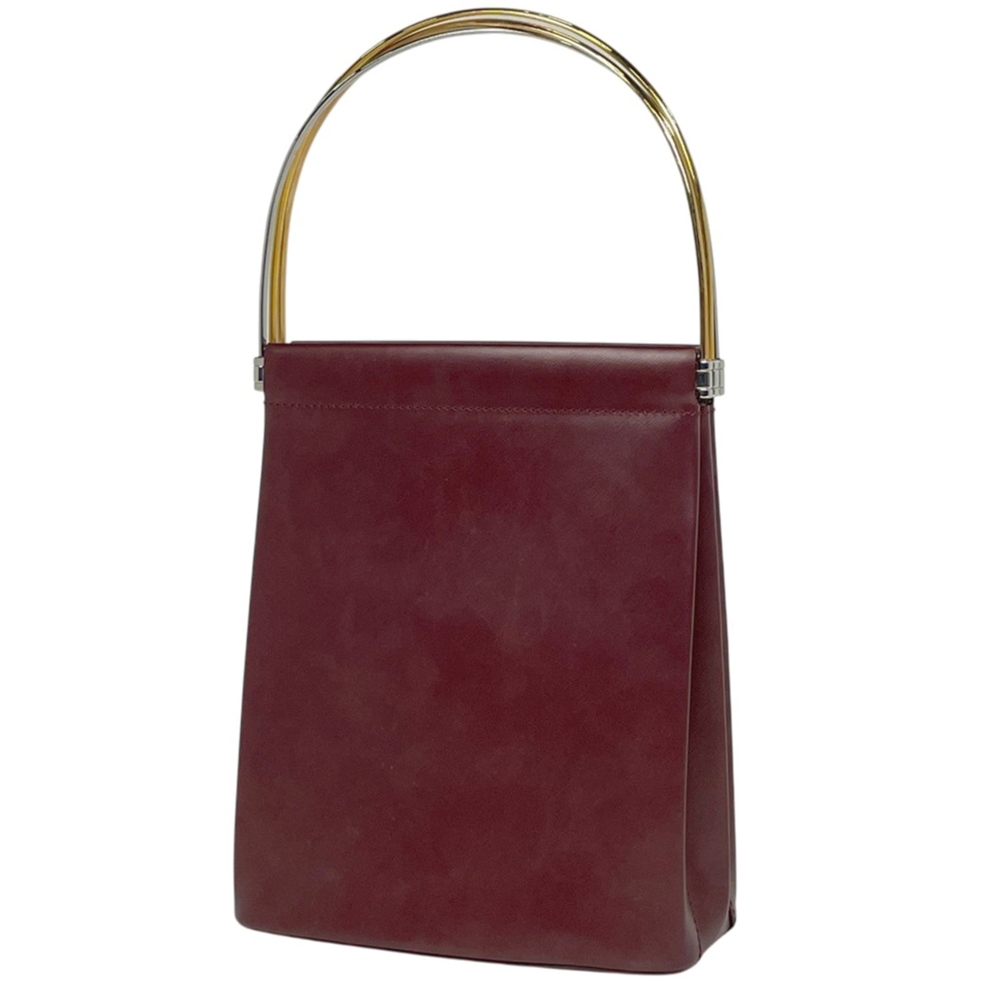 Cartier Trinity handbag, leather, Bordeaux, for women.