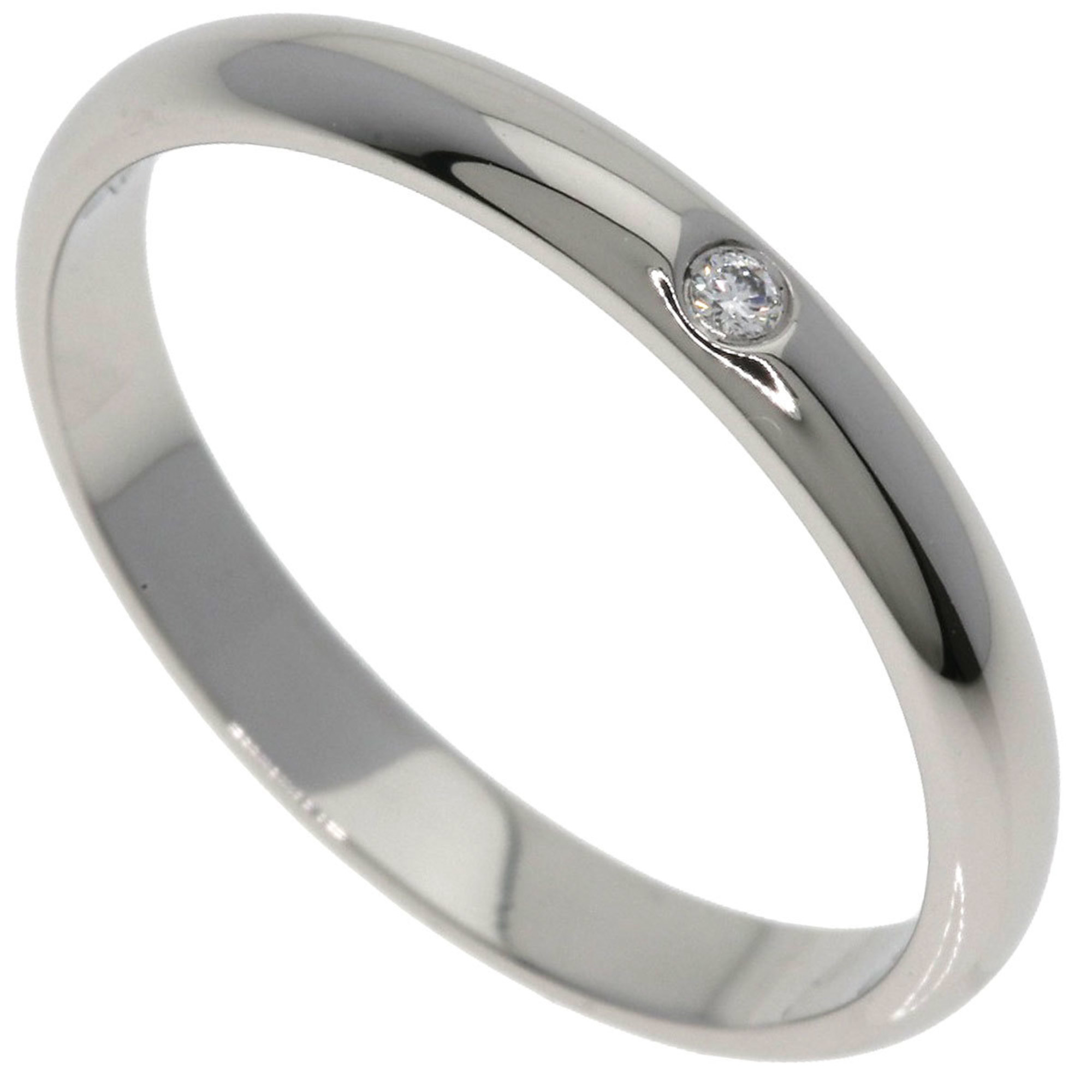 Cartier Wedding 1P Diamond Ring #51 Platinum PT950 Women\'s CARTIER
