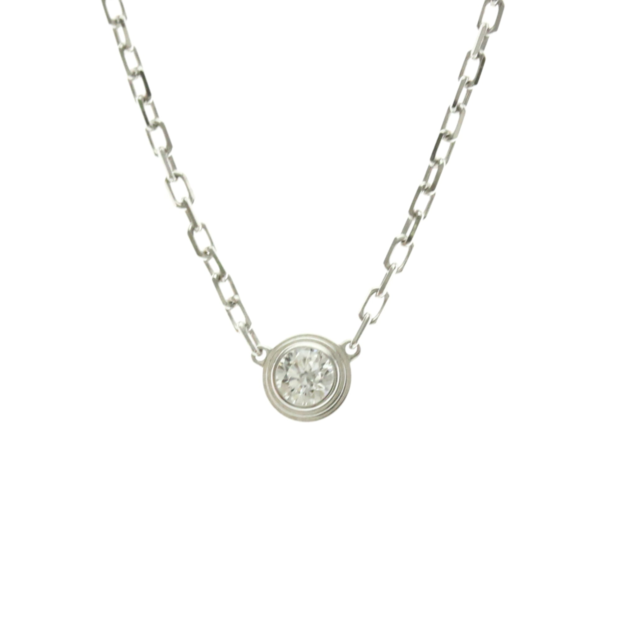 Cartier D\'Amour Necklace SM White Gold (18K) Diamond Men,Women Fashion Pendant Necklace (Silver)