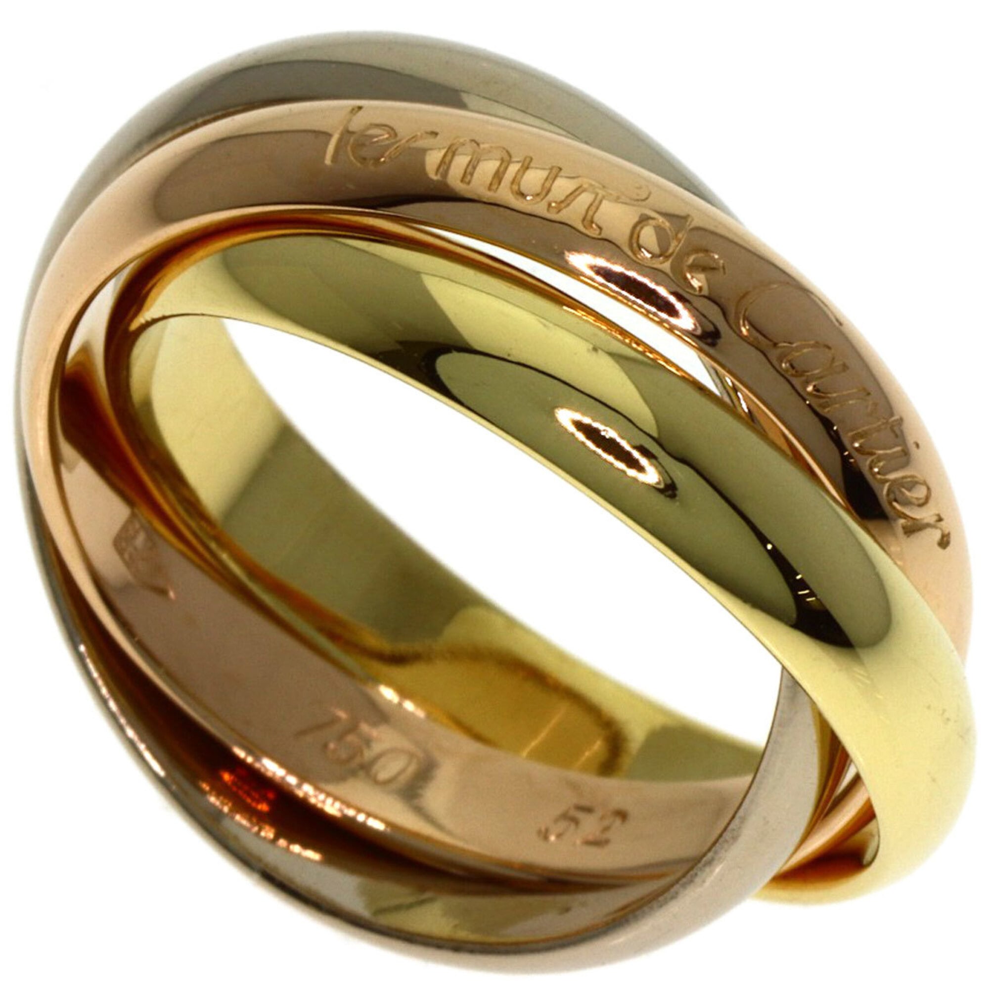 Cartier Trinity #52 Ring, 18K Yellow Gold/18K White Pink Gold, Women\'s, CARTIER