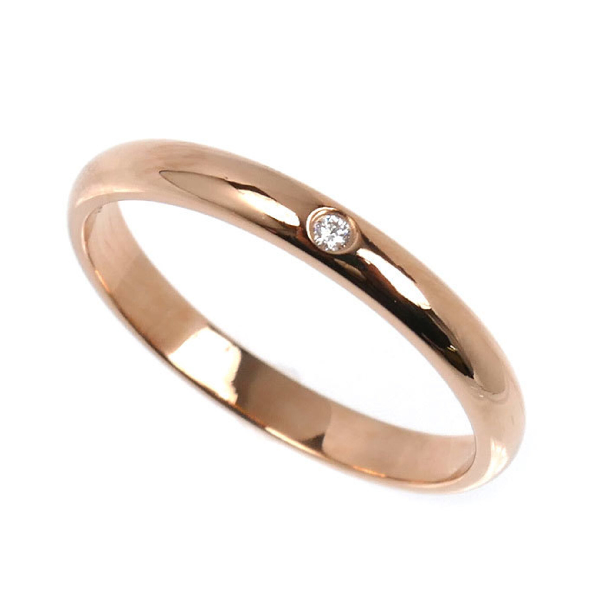 CARTIER Cartier 18KPG Pink Gold 1895 Wedding 1P Diamond Ring B4088254 54 2.4g Women\'s