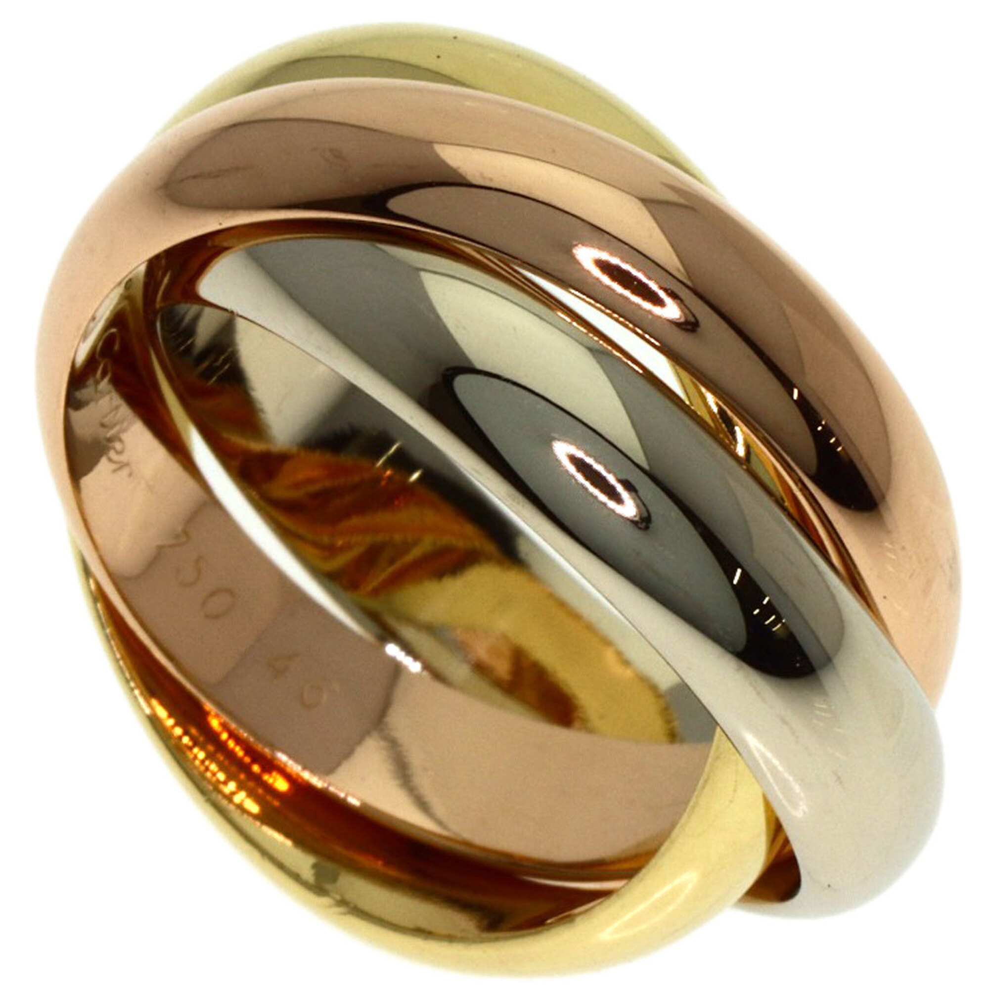Cartier Trinity MM #46 Ring, 18K Yellow Gold/18K White Pink Gold, Women\'s, CARTIER
