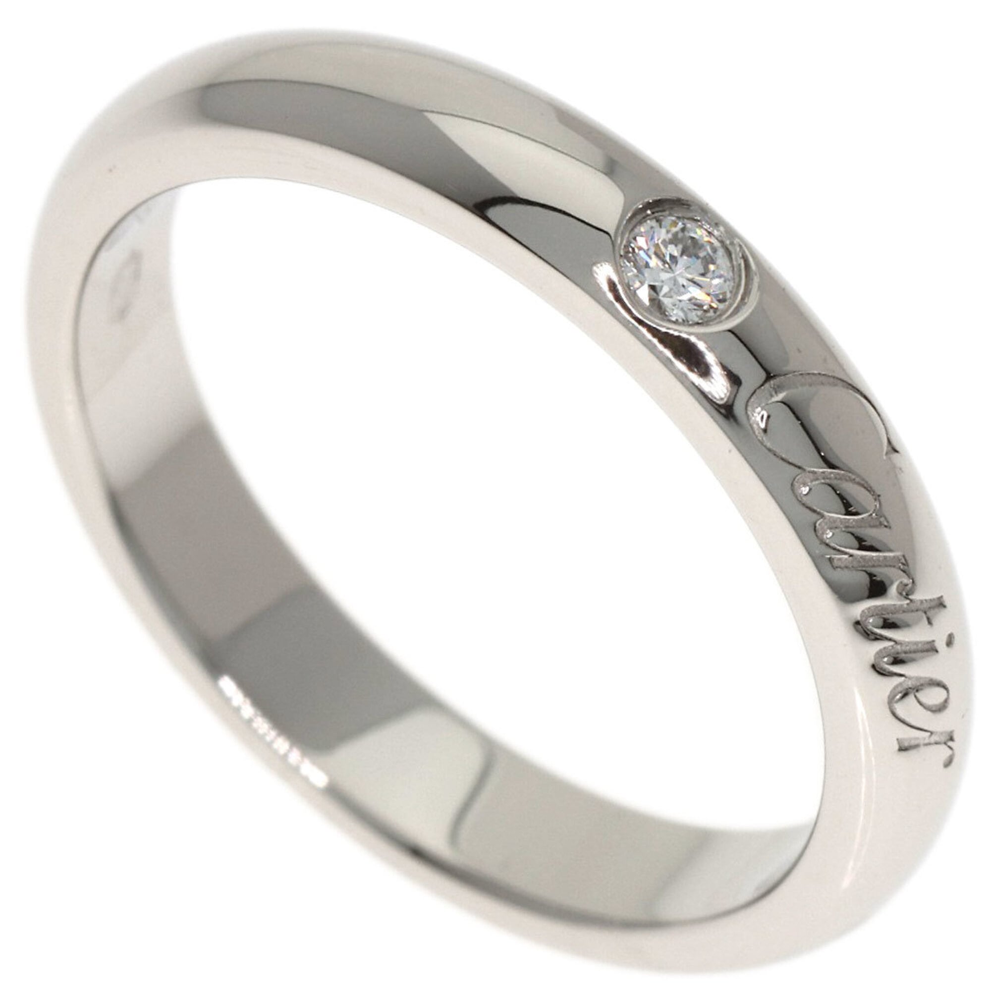 Cartier C de 1P Diamond Ring #44 Platinum PT950 Women\'s CARTIER