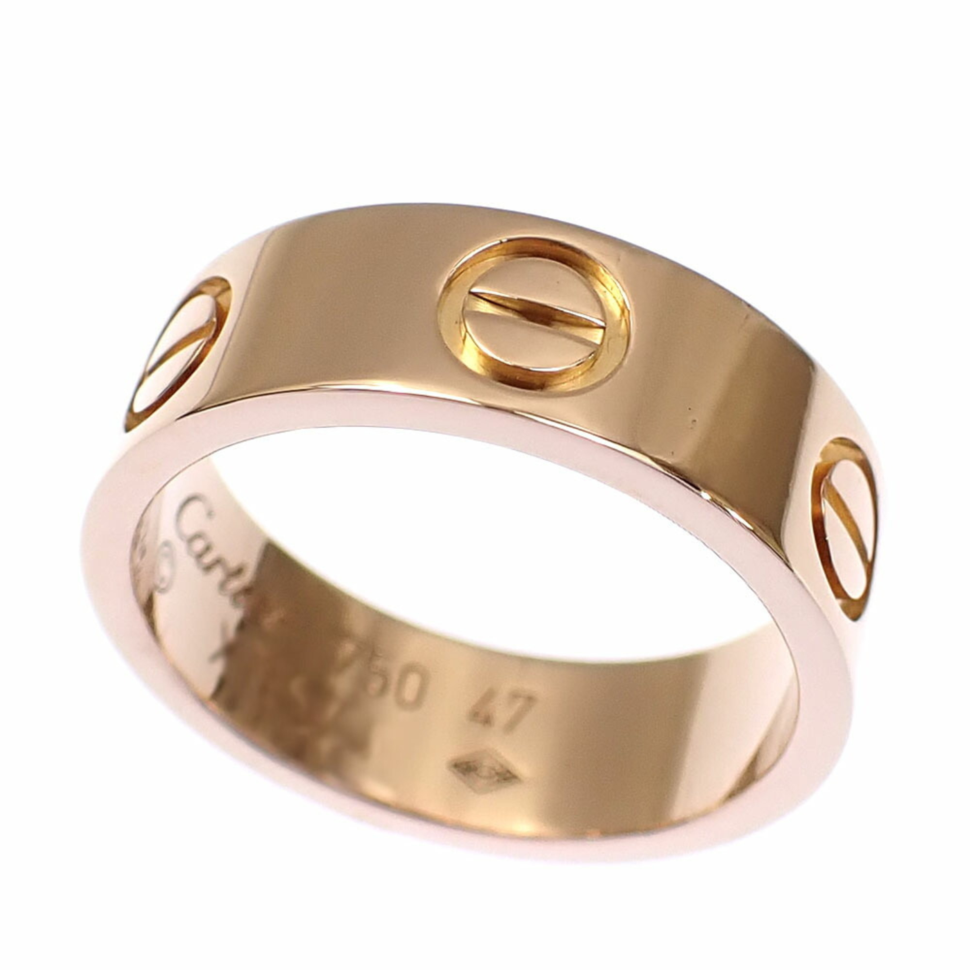 Cartier Love Ring for Women, 18K Pink Gold, Size 7 (#47), 5.1g, 750 Gold.
