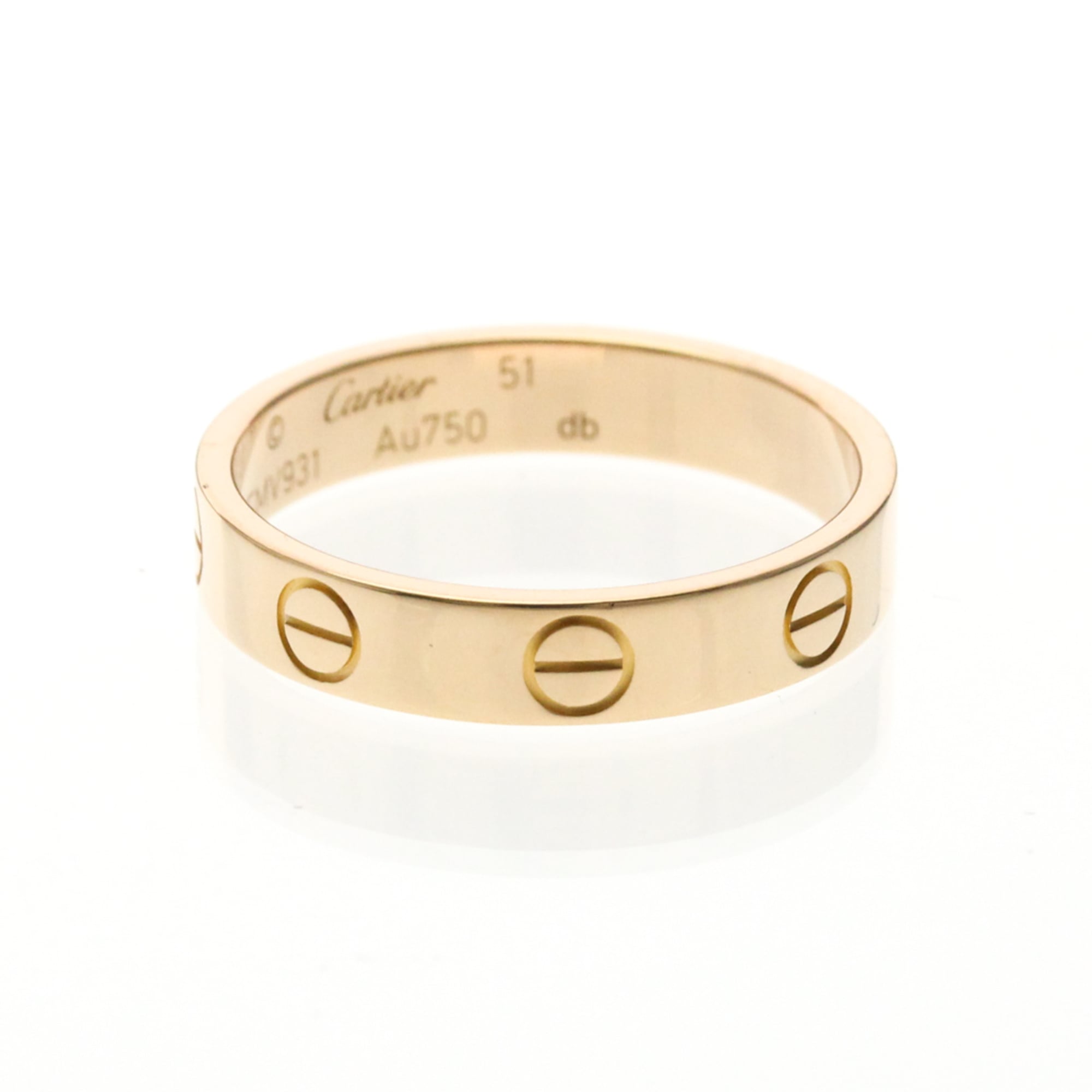 Cartier Mini Love Ring Pink Gold (18K) Fashion No Stone Band Ring Pink Gold