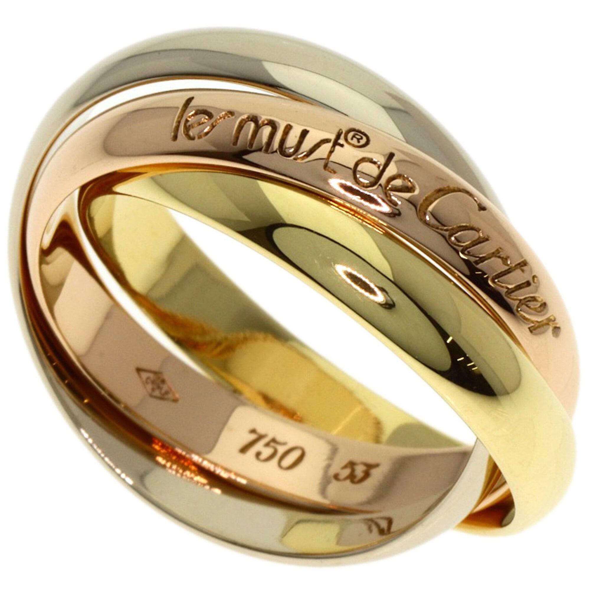 Cartier Trinity #53 Ring, 18K Yellow Gold/18K White Pink Gold, Women\'s, CARTIER