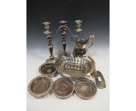 A large quantity of silver plated items , including flatware, coasters, holloware etc