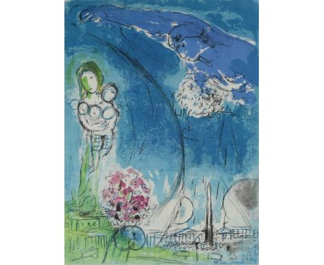After Marc Chagall (1887-1985) Place de la Concorde from the suite Vision of Parislithograph, printed by Mourlot, Paris, 1953