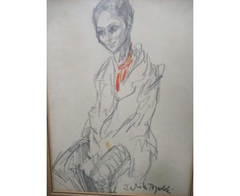 Feliks Topolski RA (1907-1989) Sketch of a lady signed 'Feliks Topolski' (lower right) charcoal 38 x 28cm