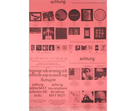 Daniel Spoerri and Karl Gerstner (Contemporary) Achtung: exhibition announcementsigned 'Daniel Spoerri' (upper right) and 'Ka