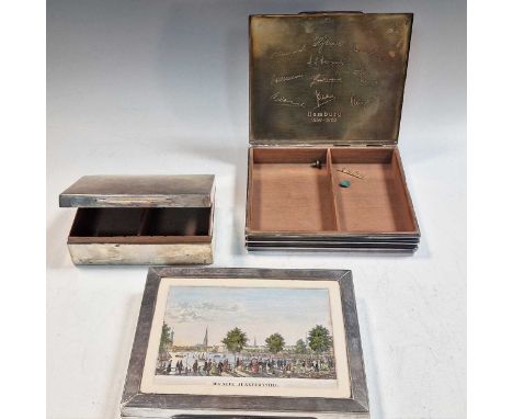 3 silver table cigarette boxes (3)