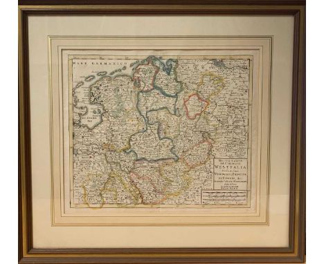 Map of Westphalia by Isaak Tirion - Nuova Carta del Circolo di Westfalia; together with an engraving from Germania Antiqva by