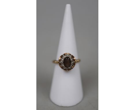 9ct stone set vintage dress ring&nbsp;- Size L