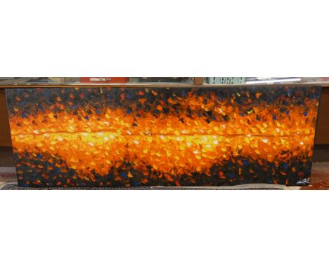 Large signed handpainted Aboriginal canvas 
