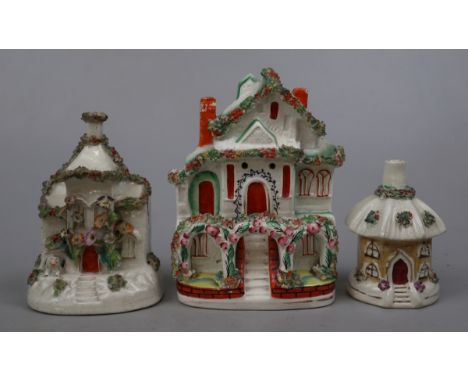 3 Staffordshire pastel burners 